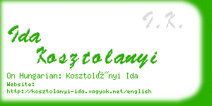 ida kosztolanyi business card